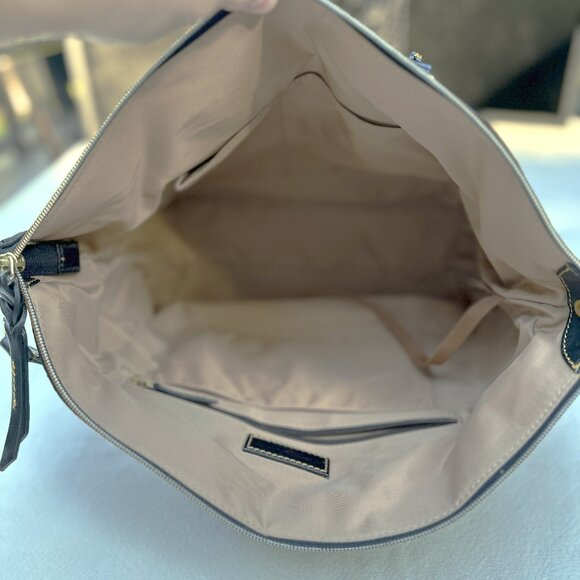 Dooney & Bourke Black Nylon Satchel with Leather Handles And Accents - Picture 6 of 7